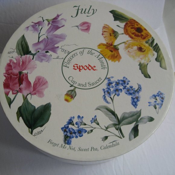 Spode Dining Spode Flowers Of The Month Oversized Tea Cup Saucer July With Box Poshmark